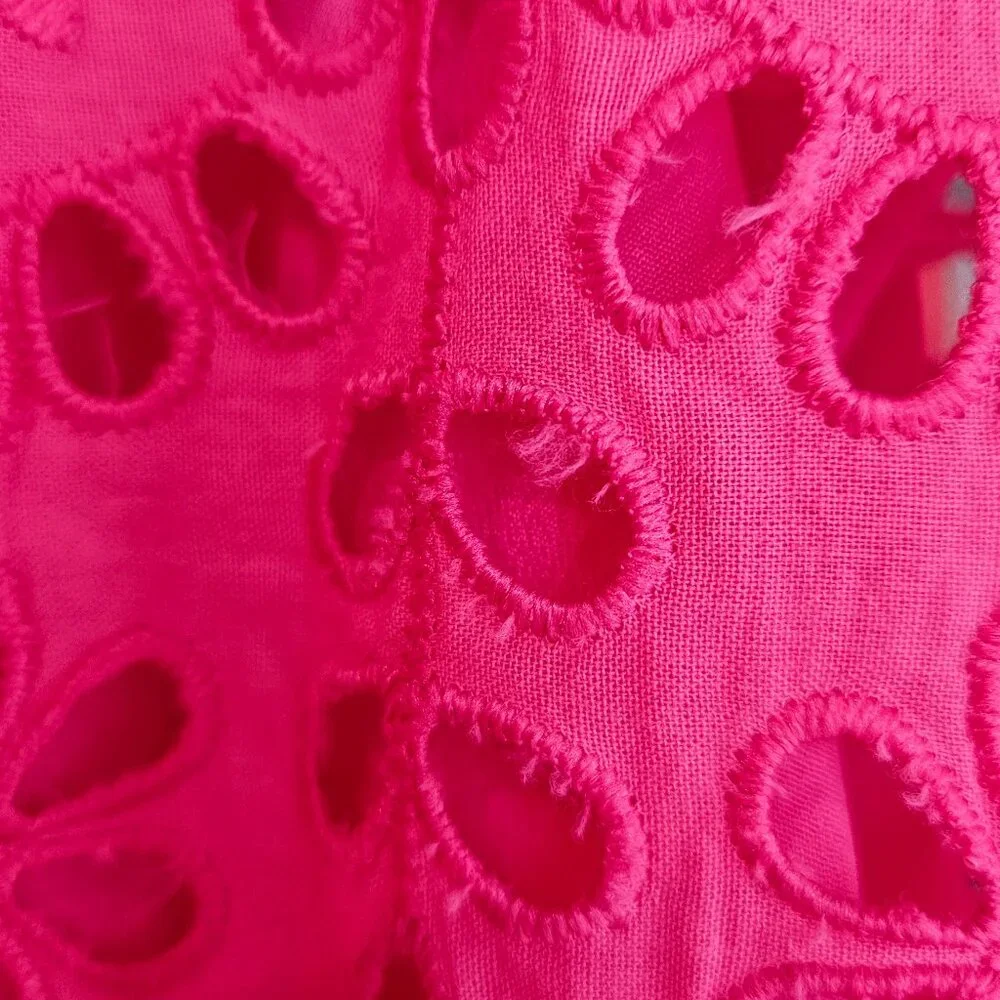 J.Crew Pink Eyelet Mockneck Top with Flutter Sleeves Size S - Picture 7 of 9